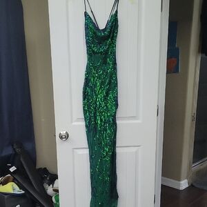 SHEIN Green Sequin Maxi Dress